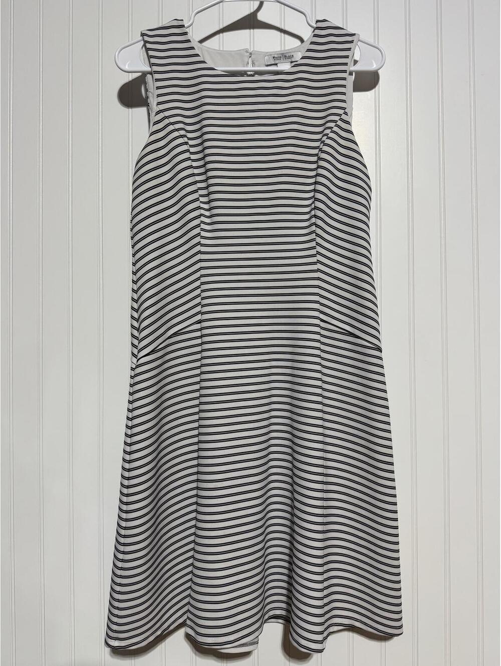 White House Black Market Striped Sleeveless Fit and Flare Skater Dress Size 4
